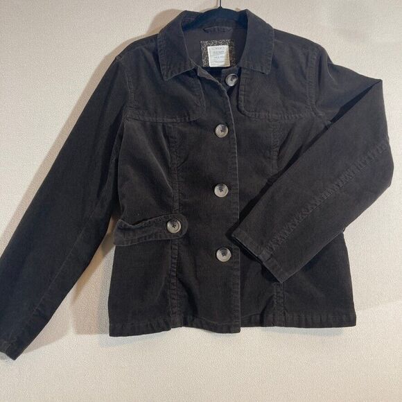 Old Navy Corduroy Coat Women's Sz Large Brown Early 2000's Preppy Retro Jacket - Picture 1 of 12